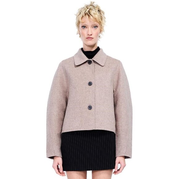 MIJEONG PARK Women's Handmade Short Coat Size M/L In Taupe - Picture 1 of 7